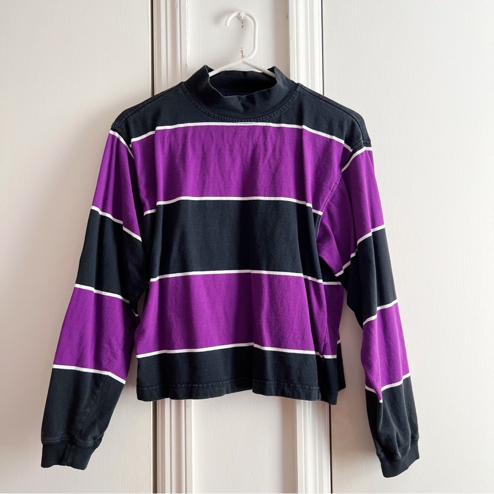 Vintage Esprit Striped Purple Long Sleeve Top